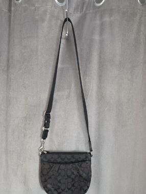 Coach Black Signature Crossbody Saddle Bag